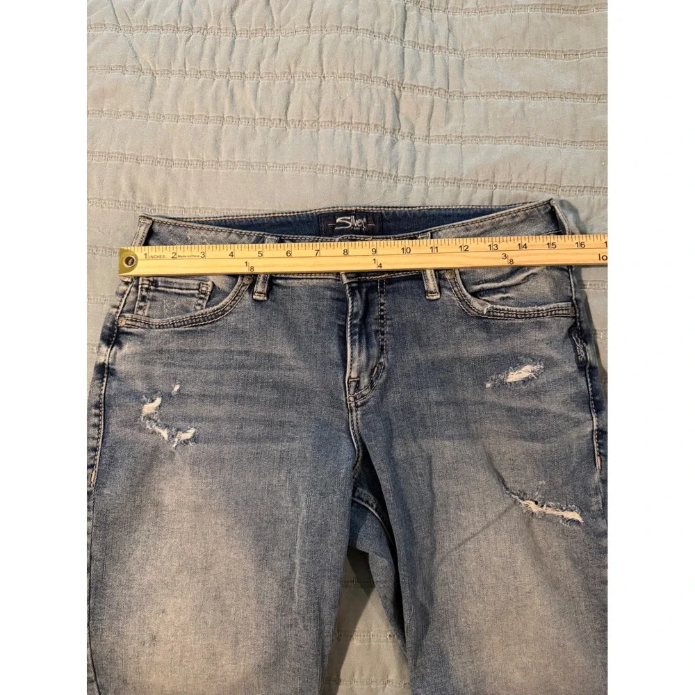Silver Jeans Suki Bermuda Shorts‎ Womens 29 Distressed Medium Wash L53936SSX204